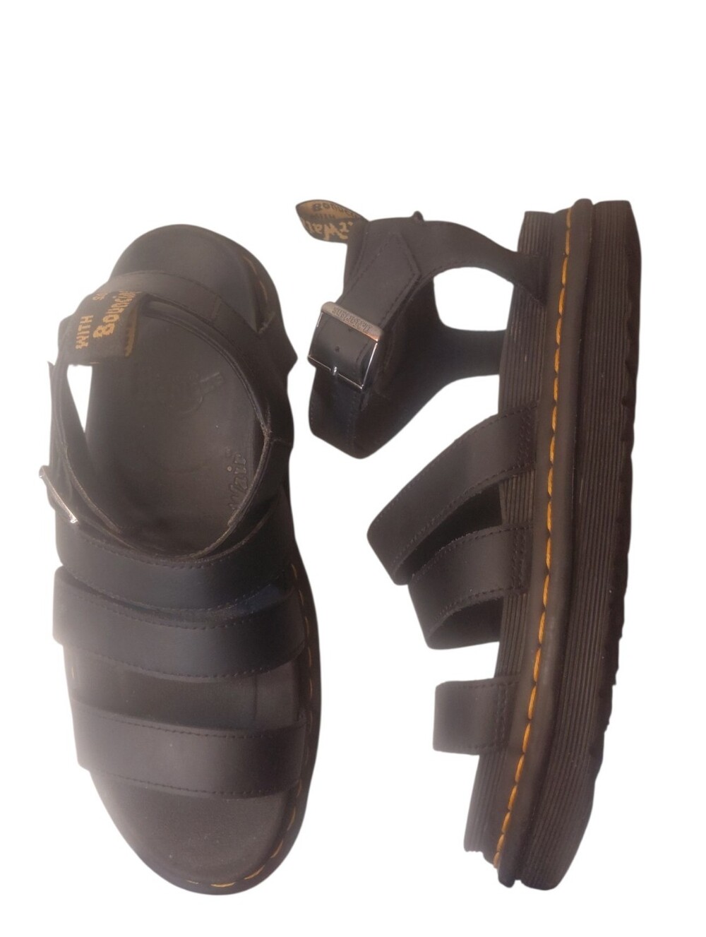 Dr. Martens Black Leather Fisherman-Style Gladiator Sandals Size 8.5